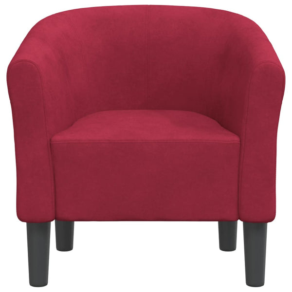 vidaXL Fauteuil club velours rouge vin