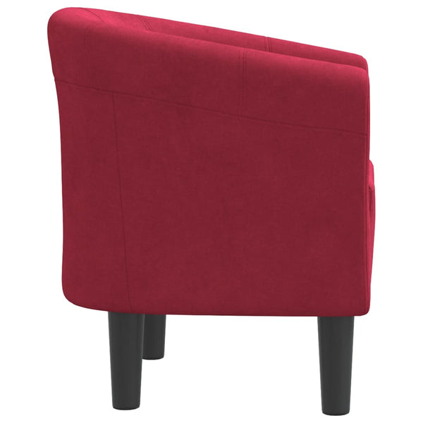 vidaXL Fauteuil club velours rouge vin