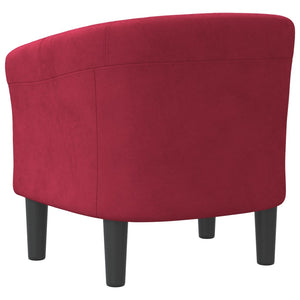 vidaXL Fauteuil club velours rouge vin