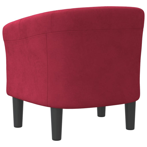vidaXL Fauteuil club velours rouge vin