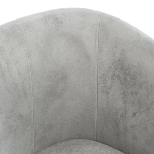 Clubsessel mit Hocker, Hellgrau Samt