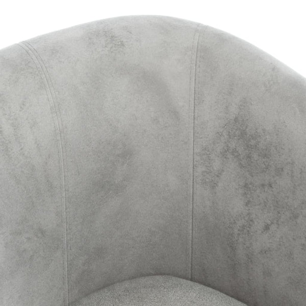 Clubsessel mit Hocker, Hellgrau Samt