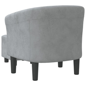 Clubsessel mit Hocker, Dunkelgrau Samt