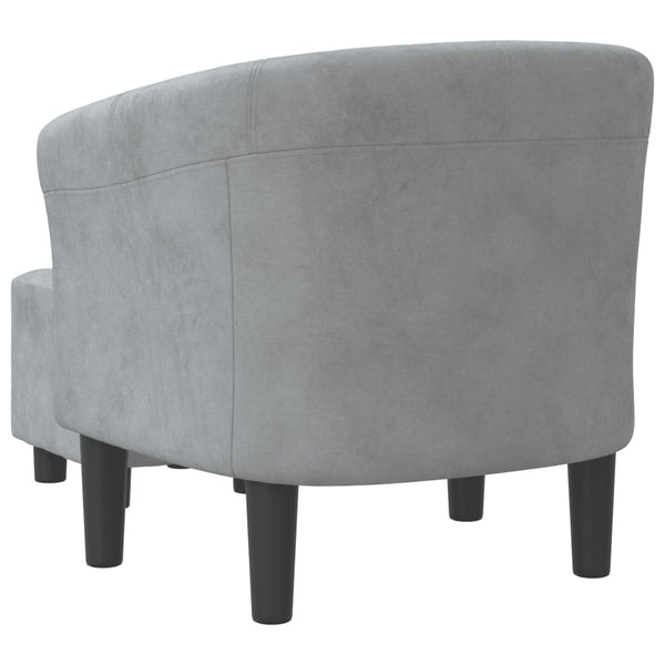 Clubsessel mit Hocker, Dunkelgrau Samt