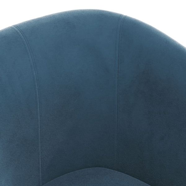 Clubsessel mit Hocker, Dunkelblau Samt
