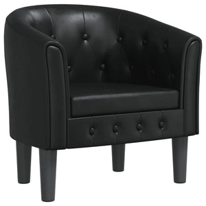 vidaXL Fauteuil club noir en similicuir