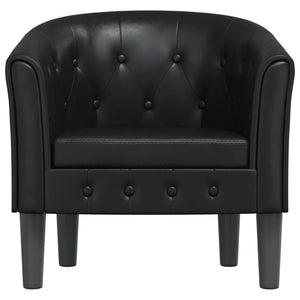 vidaXL Fauteuil club noir en similicuir