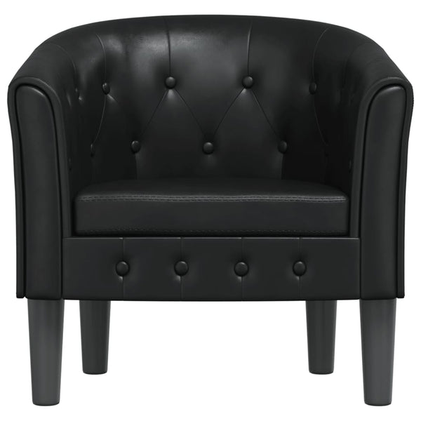 vidaXL Fauteuil club noir en similicuir