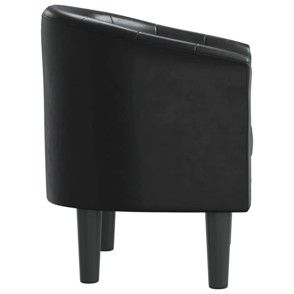 vidaXL Fauteuil club noir en similicuir