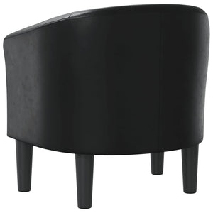 vidaXL Fauteuil club noir en similicuir