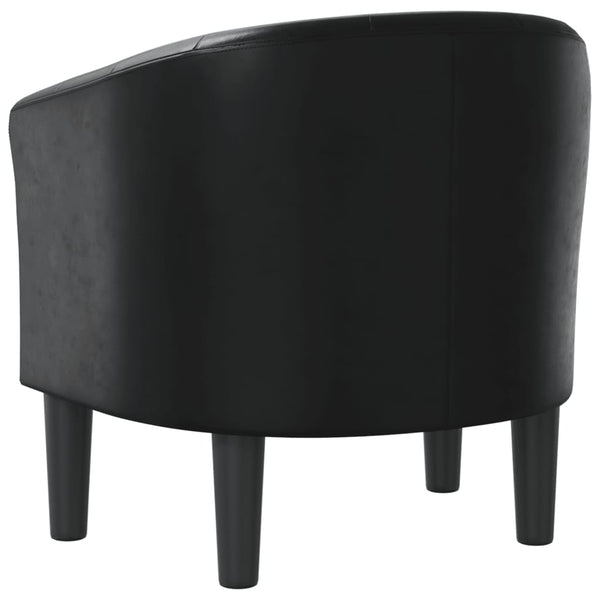 vidaXL Fauteuil club noir en similicuir