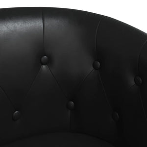 vidaXL Fauteuil club noir en similicuir