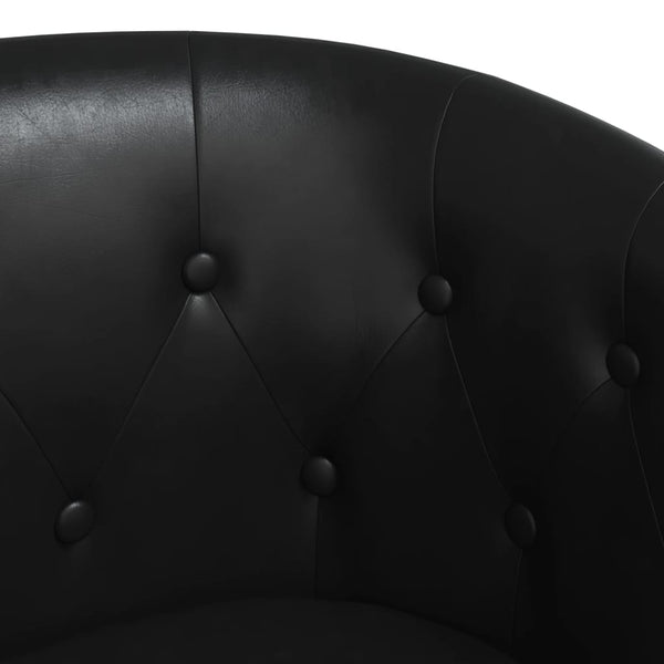vidaXL Fauteuil club noir en similicuir
