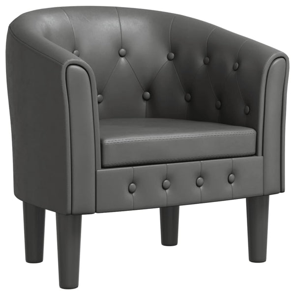 vidaXL Fauteuil club gris similicuir