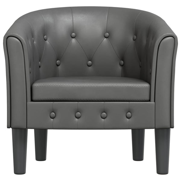 vidaXL Fauteuil club gris similicuir