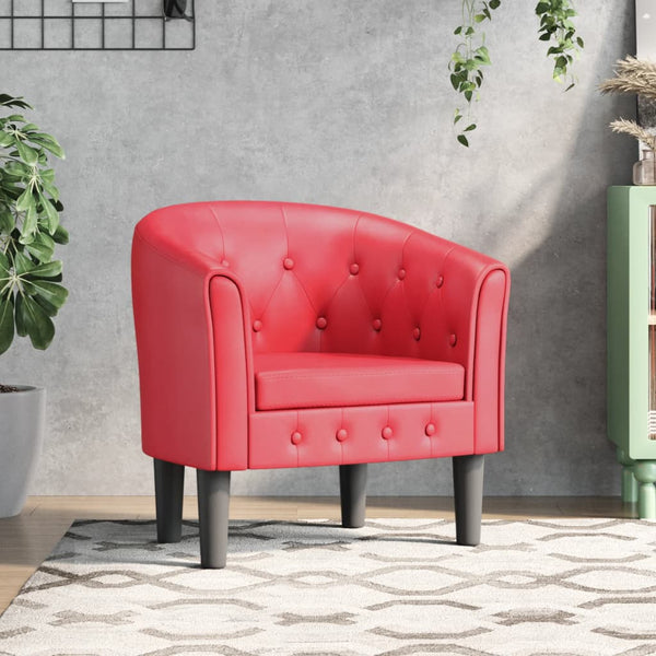 vidaXL Fauteuil club rouge similicuir