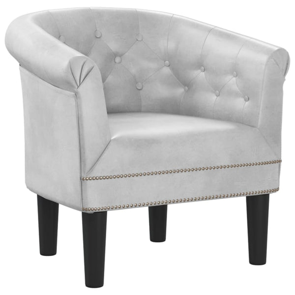 vidaXL Fauteuil club argenté en similicuir