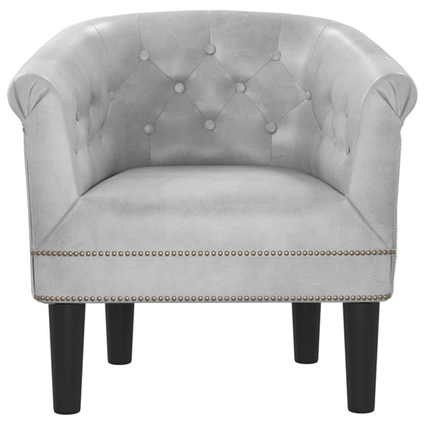 vidaXL Fauteuil club argenté en similicuir