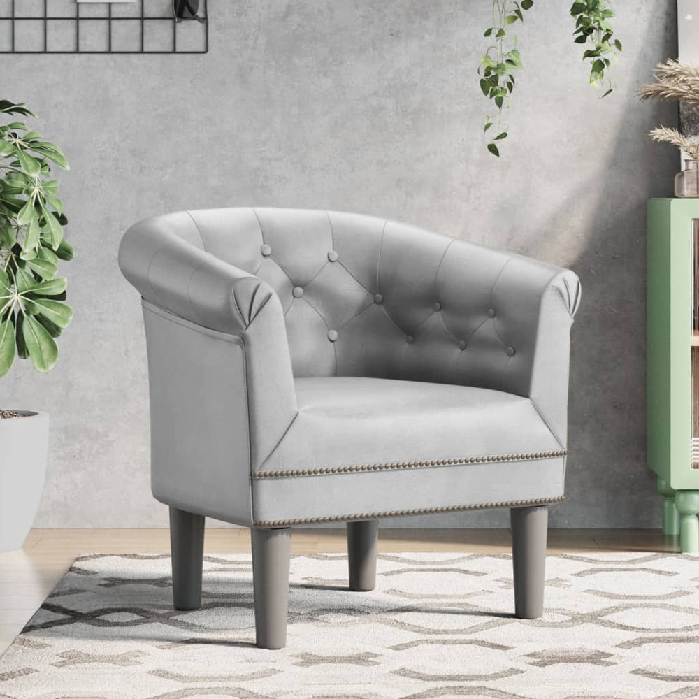 Clubsessel Silber Kunstleder