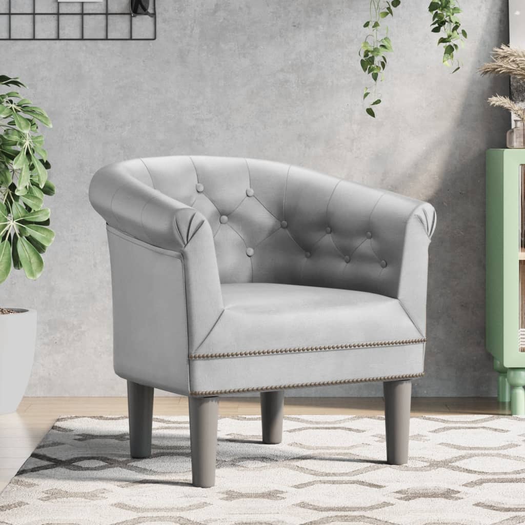 vidaXL Fauteuil club argenté en similicuir