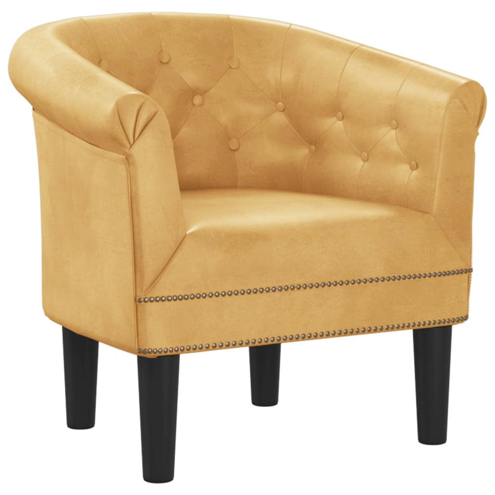 Gold Kunstleder Clubsessel