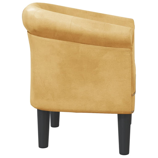 Gold Kunstleder Clubsessel