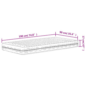 Schaumstoffmatratze 90x190 cm H2/H3
