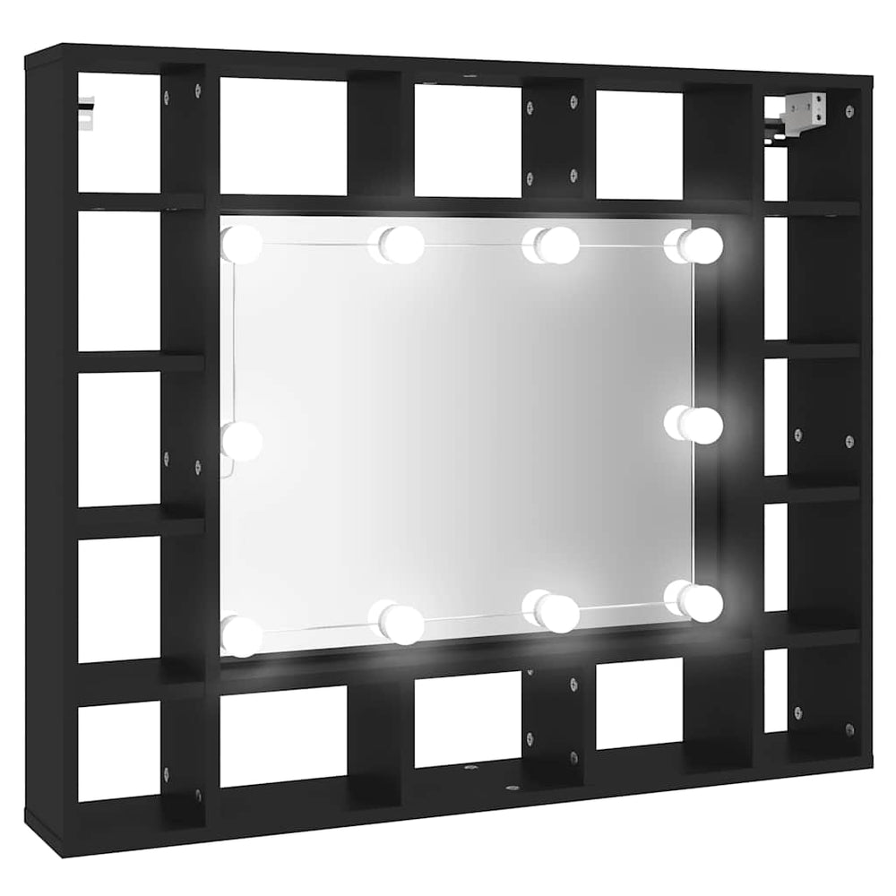 LED Spiegelschrank Schwarz 91 cm