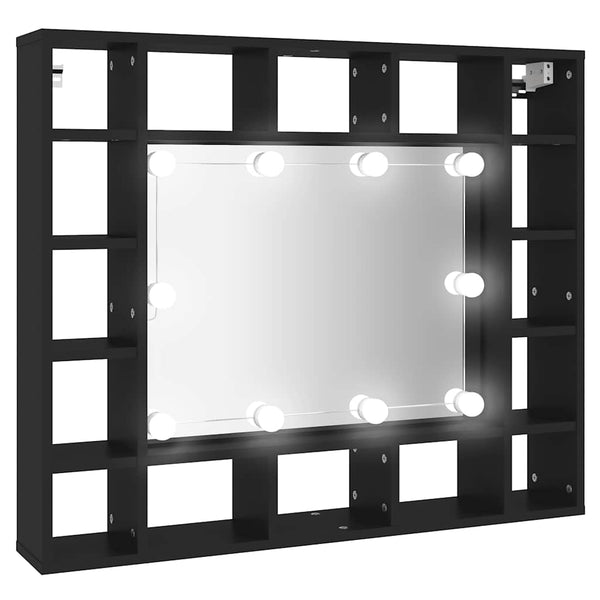 LED Spiegelschrank Schwarz 91 cm