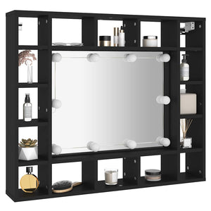 LED Spiegelschrank Schwarz 91 cm