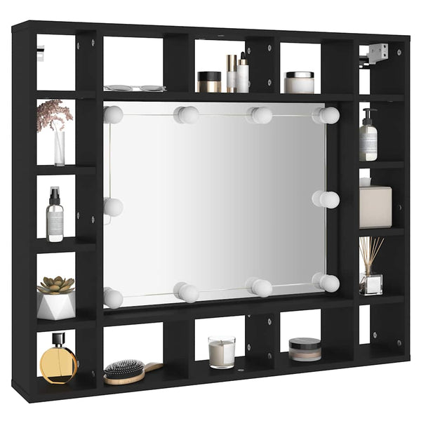 LED Spiegelschrank Schwarz 91 cm