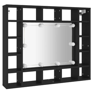 LED Spiegelschrank Schwarz 91 cm