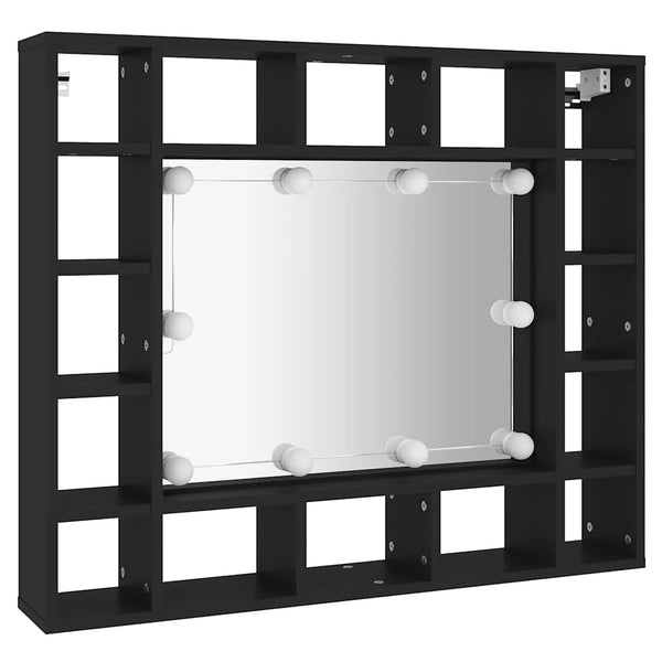 LED Spiegelschrank Schwarz 91 cm