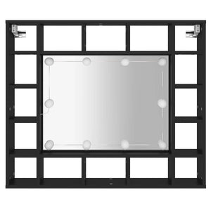 LED Spiegelschrank Schwarz 91 cm