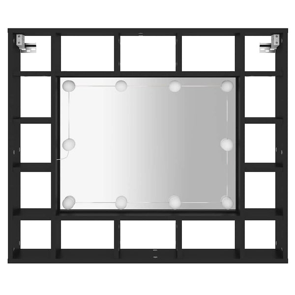 LED Spiegelschrank Schwarz 91 cm