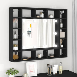 LED Spiegelschrank Schwarz 91 cm
