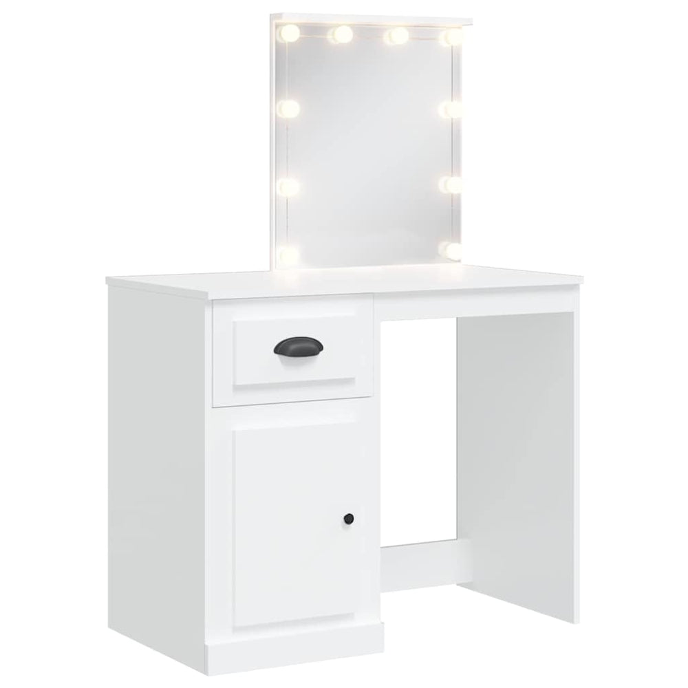 Schminktisch mit LED Beleuchtung Weiß 90cm