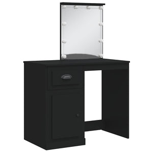 Schminktisch Schwarz mit LED-Beleuchtung 90cm