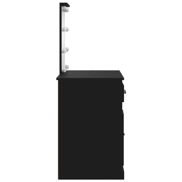 Schminktisch Schwarz mit LED-Beleuchtung 90cm