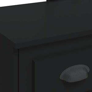 Schminktisch Schwarz mit LED-Beleuchtung 90cm