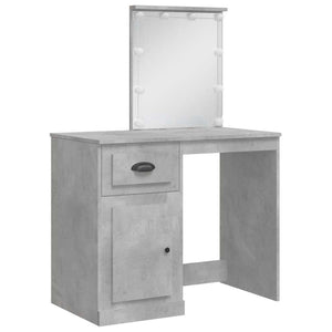Schminktisch mit LED Betongrau 90x42 cm