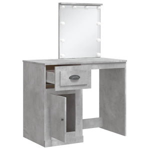 Schminktisch mit LED Betongrau 90x42 cm