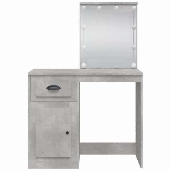 Schminktisch mit LED Betongrau 90x42 cm