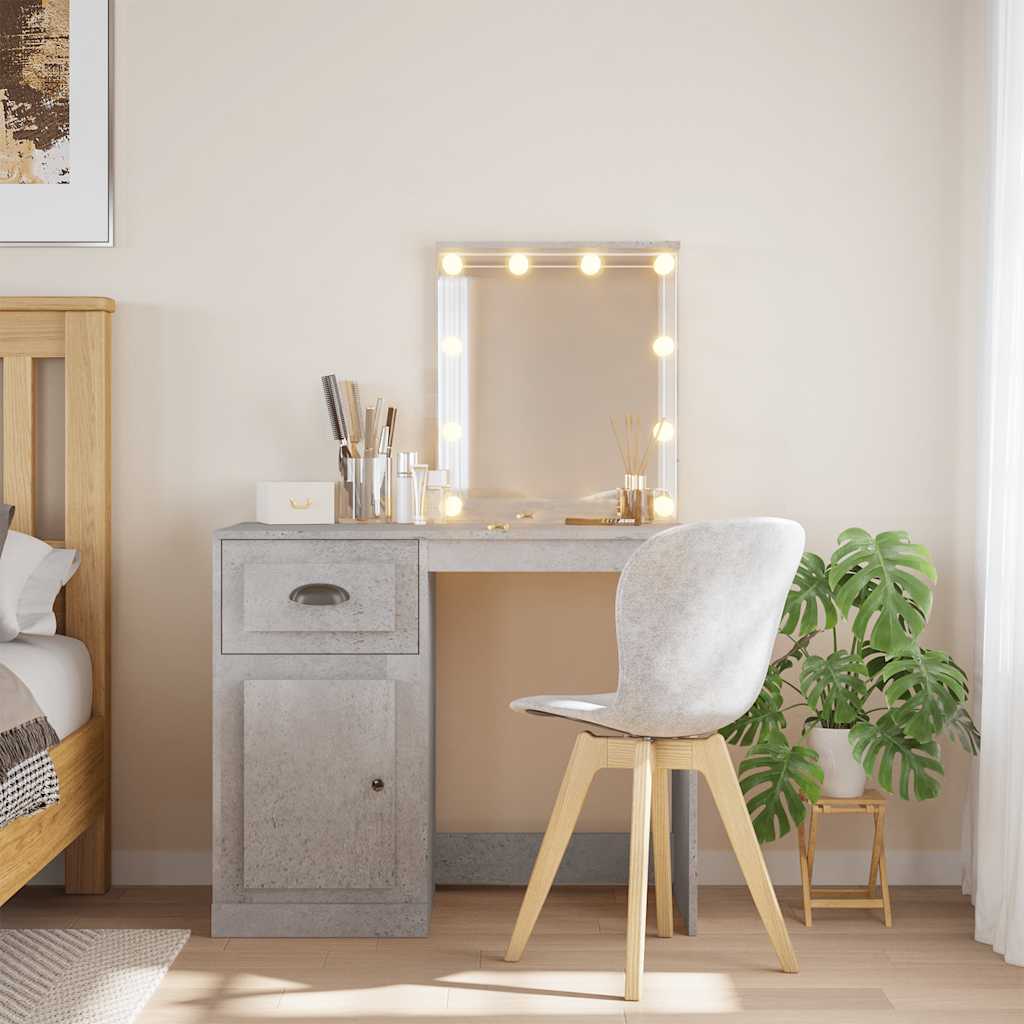 Schminktisch mit LED Betongrau 90x42 cm