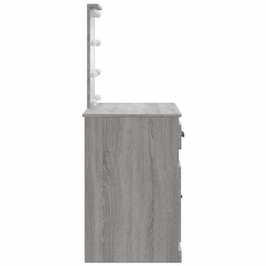 Schminktisch mit LED Grau Sonoma 90x42x132,5 cm