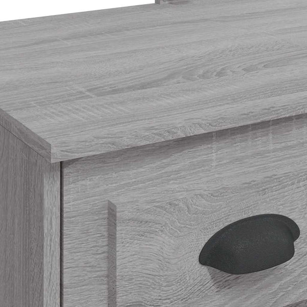 Schminktisch mit LED Grau Sonoma 90x42x132,5 cm