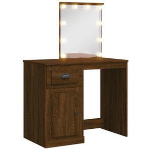 Schminktisch mit LED Braun Eichen-Optik
