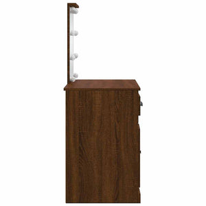 Schminktisch mit LED Braun Eichen-Optik
