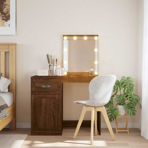 Schminktisch mit LED Braun Eichen-Optik