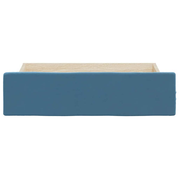 Blaue Bettschubladen mit Samt, 2er-Set